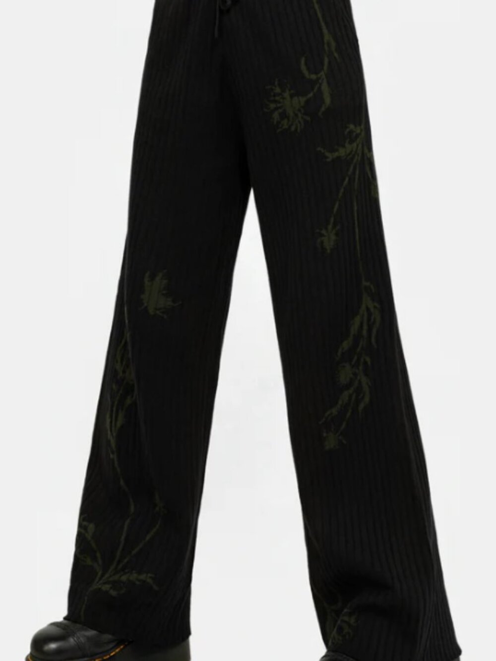 Diastella Floral Jacquard Rib Knit Trousers - M